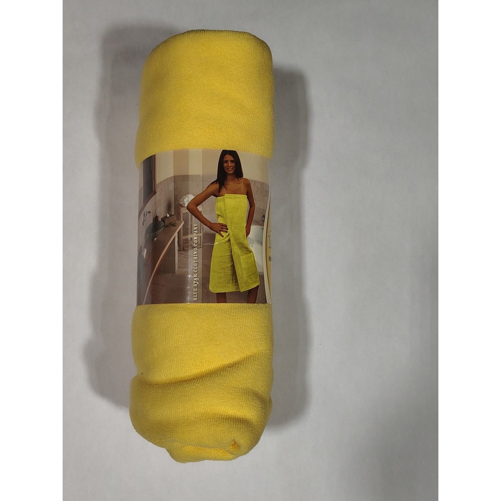 Blue Star Clothing Company Loop Terry Towel Wrap Yellow One Size Beach Spa Home